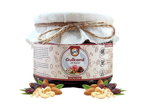 Food Circle  Gulkand With Dry Fruits - Delicious, Nutritious, Natural Cooling Property, 300 g