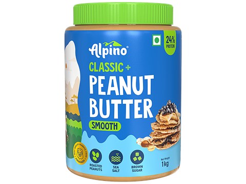 Alpino Classic Peanut Butter Smooth - Gluten Free/ Non-GMO/Vegan, 1 kg