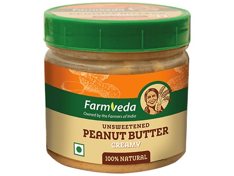 Farmveda Unsweetened Peanut Butter Creamy, 320 g