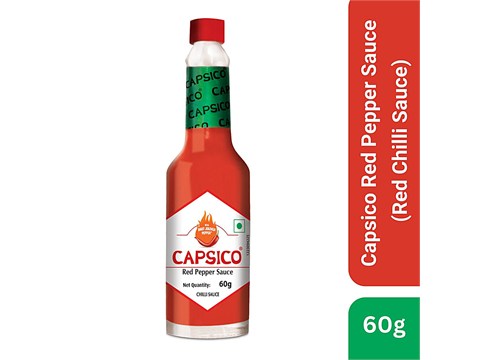 Dabur Capsico Red Pepper Sauce, Red Hot, Made With Fresh Bhut Jolokia Pepper : Spiciest Chilli, 60 g