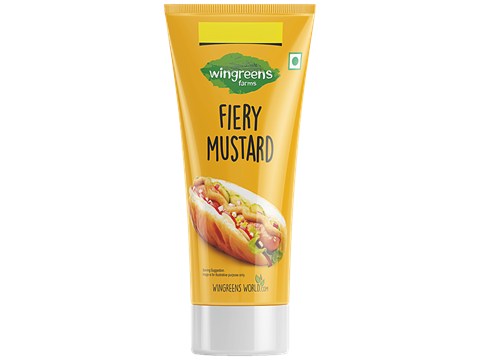 Wingreens Farms Fiery Mustard Sauce - Savoury Flavours, Made With Fresh Ingredients, 180 g