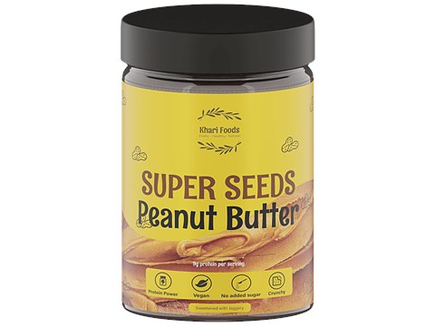 Khari Foods Peanut Butter Spread - Super Seeds, High Protein, No Added Sugar Or Palm Oil, 500 g