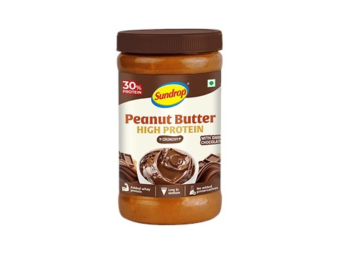 Sundrop High Protein Crunchy Peanut Butter With Dark Chocolate, 500 g