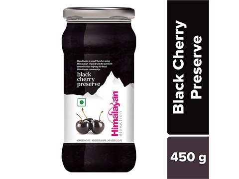 Himalayan Elevation Black Cherry Preserve - No Preservatives, No Added Colours & Flavours, 450 g