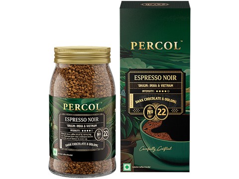 Percol Espresso Noir Dark Chocolate & Oolong Instant Coffee Powder, 100 g