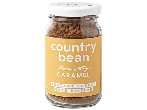 Country Bean Tasty Caramel Bold Instant Coffee - Arabica, Rich, Strong & Smooth, 50 g