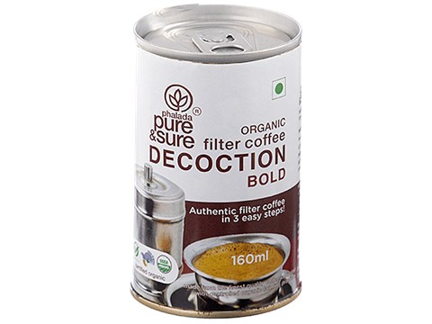 Phalada Pure & Sure Organic Coffee Decoction - Bold, Instant Mix, Authentic Flavours & Taste, 160 ml