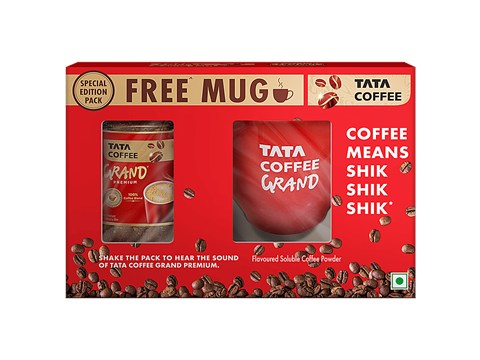 Tata Coffee Grand Premium Instant Coffee - Coffee Blend, Special Edition Promo Pack, 50 g