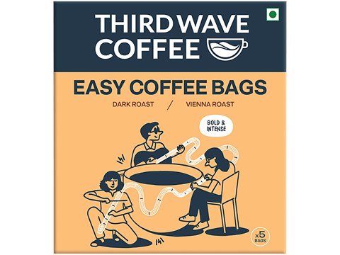 THIRD WAVE COFFEE Roasted Arabica Easy Coffee Bags - Dark & Vienna Roast, Bold & Intense, 50 g