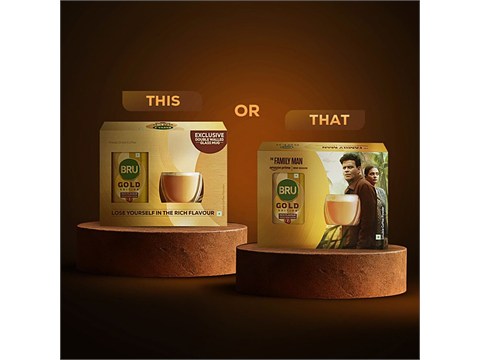 BRU Gold Edition Rich Flavour Freeze Dried Coffee With Exclusive Double Walled Glass Mug, 2 pcs