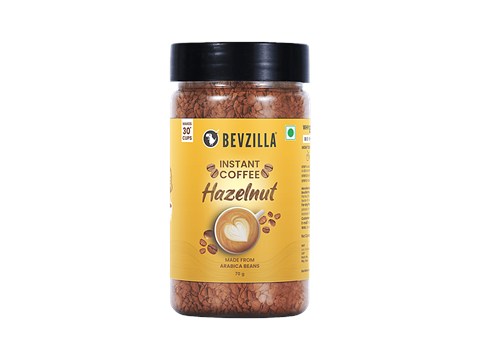 Bevzilla Hazelnut Instant Coffee Powder, 70 g
