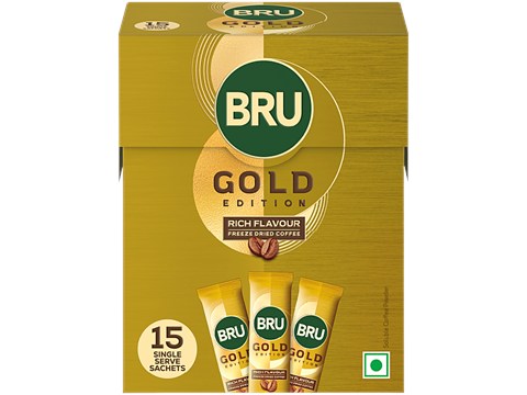 BRU Gold Edition Pure Coffee Sachet Box, 22.5 g