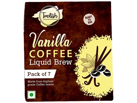 Trelish Vanilla Coffee Liquid Brew - Ready To Use Concoction From Highest Grade Beans & Organic Flavouring, 20 ml