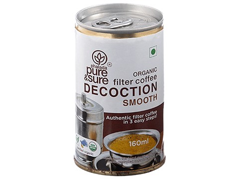 Phalada Pure & Sure Organic Coffee Decoction - Smooth, Instant Mix, Authentic Flavours & Taste, 160 ml