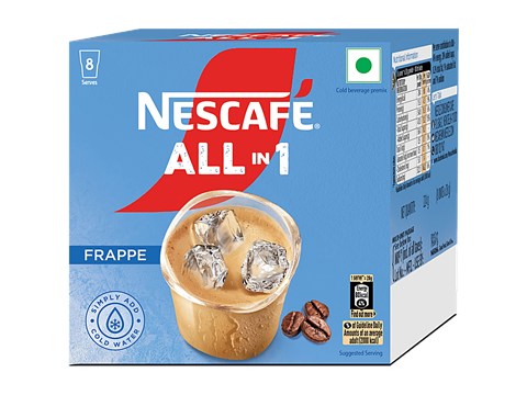 Nescafe  All In 1 Frappe Instant Cold Coffee Premix Powder, 224 g