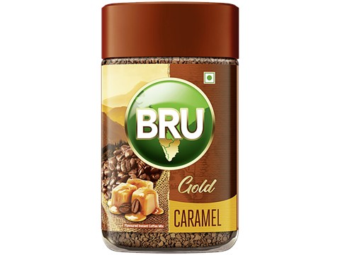 BRU Gold Instant Coffee Mix Caramel Flavour, 100 g