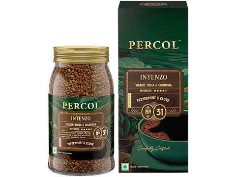 Percol Intenzo Peppermint & Clove Colombian Blend Instant Coffee Powder, 100 g