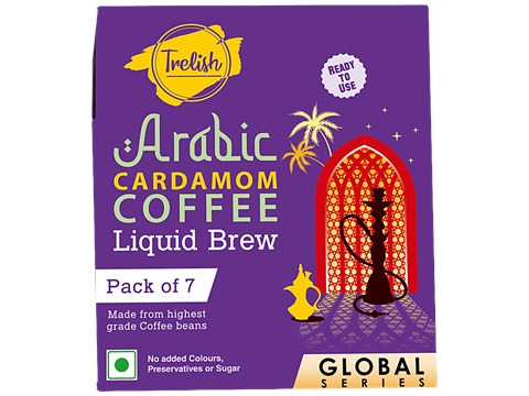 Trelish Arabic Cardamom Coffee Liquid Brew - Ready To Use Concoction, From Highest Grade Beans & Flavouring, Makes A Perfect Cup, 20 ml