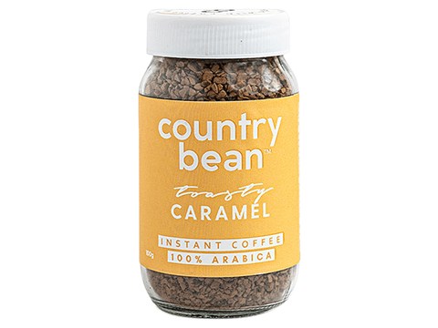 Country Bean Flavoured Instant Coffee - Caramel, Bold Flavour, Arabica, 100 g
