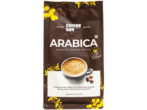 Caf Coffee Day Arabica Roasted Ground Coffee Cafe Blend - Medium Roast With Caramel Flavour & Citrus Fruit Undertones, 200 g