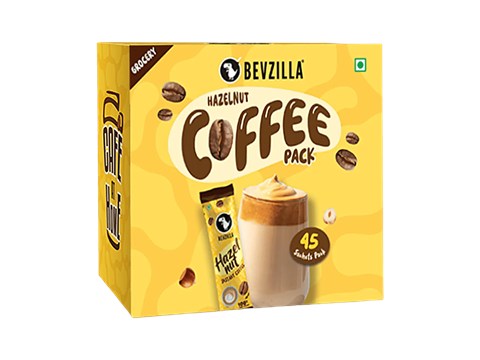 Bevzilla Hazelnut Flavoured Instant Coffee Sachets, 90 g