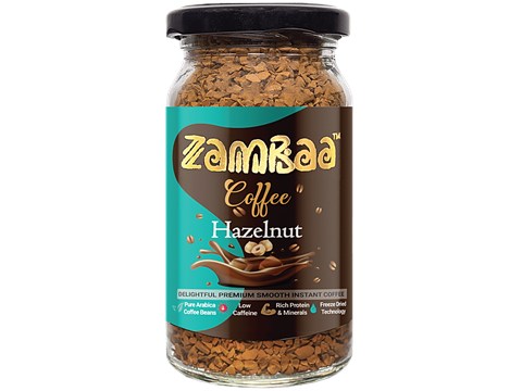 Zambaa Premium Smooth Instant Coffee - Hazelnut, 50 g