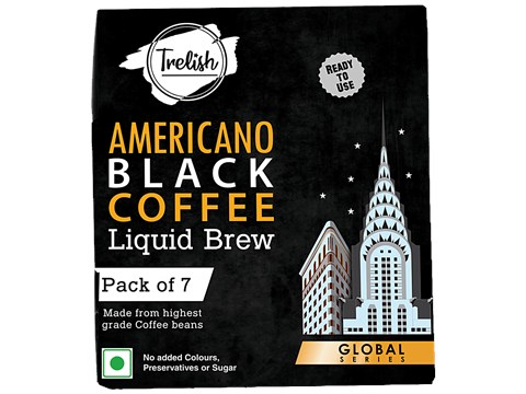 Trelish Americano Black Coffee Liquid Brew - Ready To Use, Concoction From Highest Grade Beans, 20 ml