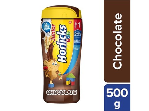 Horlicks Junior Nutrition Drink - Chocolate Flavour, Stage 1, 2-3 Years, 500 g