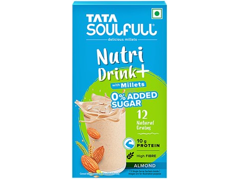 Tata Soulfull Nutri Drink+ - With Millets, Almond Flavour, 0% Added Sugar, 125 g