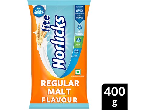 Horlicks Lite Regular Malt Nutrition Drink, 400 g