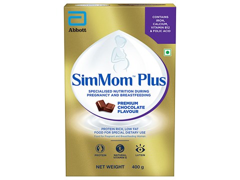Simmom Iq+ Maternal Nutrition Drink For Pregnancy & Post-Pregnancy - Premium Chocolate Flavour, 400 g