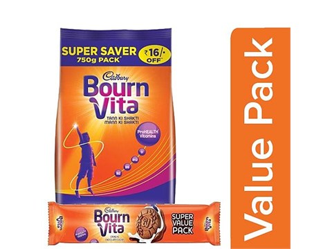 Cadbury Bournvita Pro-Nutrition Drink - Chocolate, 750 g + Pro  Cookies - Chocolate, 120 g, Combo