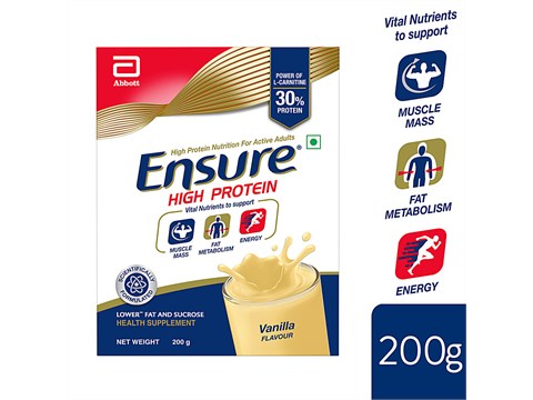 Ensure High Protein Drink - For Physically Active Adults, Vanilla Flavour, 200 g