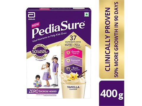 Pediasure Zero Sucrose Nutrition Drink - Vanilla Flavour, Nutrition For Kids Growth, 400 g