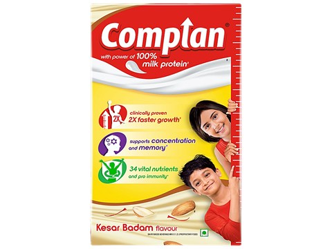 Complan Nutrition Drink Powder - For Kids, Kesar Badam Flavour, 500 g
