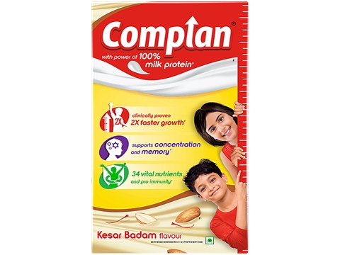 Complan Nutrition Drink Powder - For Kids, Kesar Badam Flavour, 500 g