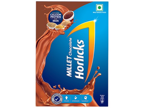 Horlicks Millet Chocolate - Rich In Calcium, Protein & Iron, 600 g