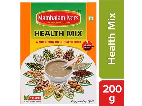 Mambalam Iyers Nutrition Mix - Bajra, Ragi, Jowar, Rich In Protein & Fibre, No Added Sugar, 200 g