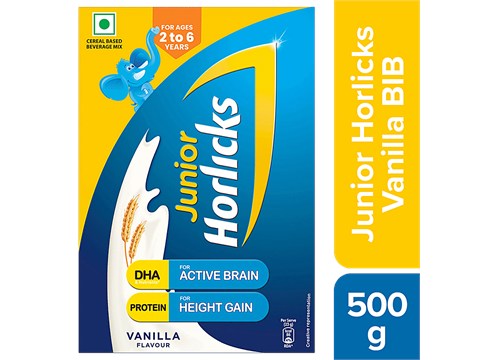 Junior Horlicks Nutrition Drink - Vanilla Flavour, 2 To 6 Y, 500 g