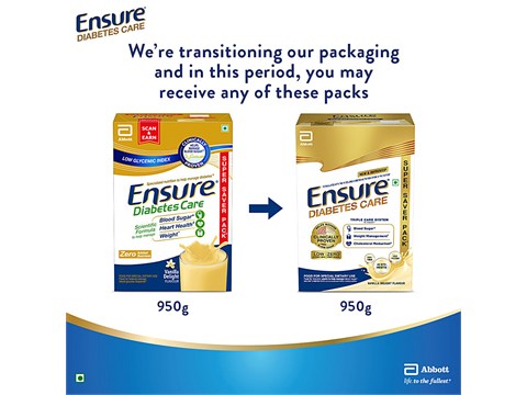 Ensure Diabetes Care Vanilla Delight Flavoured Nutrition Drink, 950 g