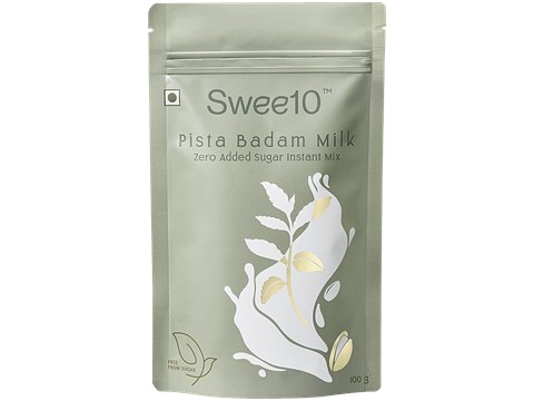 Swee10 Pista Badam Milk Zero Added Sugar Instant Mix, 100 g