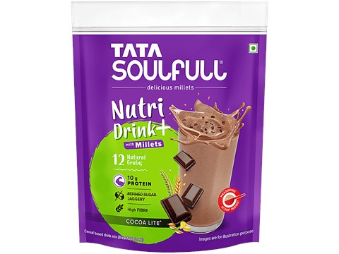 Tata Soulfull Nutri Drink+ - With Millets, Cocoa Lite Flavour, 400 g