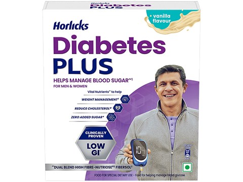 Horlicks Diabetes Plus, Vanilla - Helps Manage Blood Sugar, 200 g