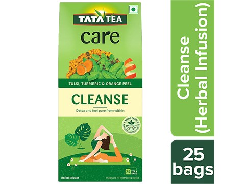 Tata Tea Care  Cleanse Herbal Infusion Green Tea With Tulsi, Turmeric & Orange Peel, 35 g
