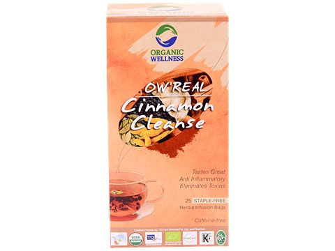 Organic Wellness Cinnamon Cleanse Tea - Rich In Anti-Inflammatory Properties, Helps To Detoxify, 3.68 g