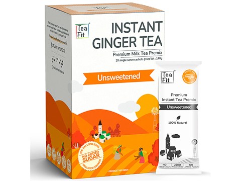 Teafit Premium Instant Milk Tea Premix - Ginger, Unsweetened, 140 g