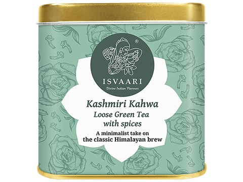 Isvaari Herbal Kashmiri Kahwa Loose Green Tea with Spices, 50 g