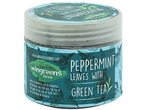 Wingreens Farms Green Tea - With Peppermint Leaves, Grown Fresh, 75 g