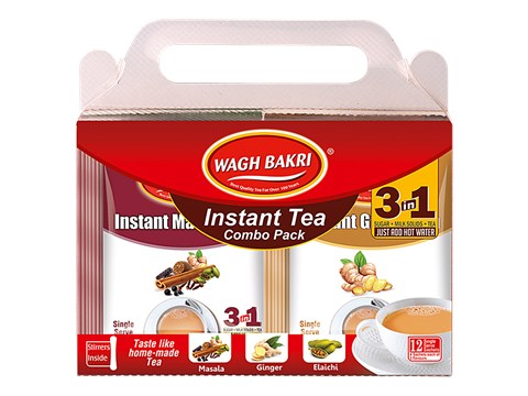 Wagh Bakri Instant Premix Tea - 3 In 1 Combo Pack, 168 g