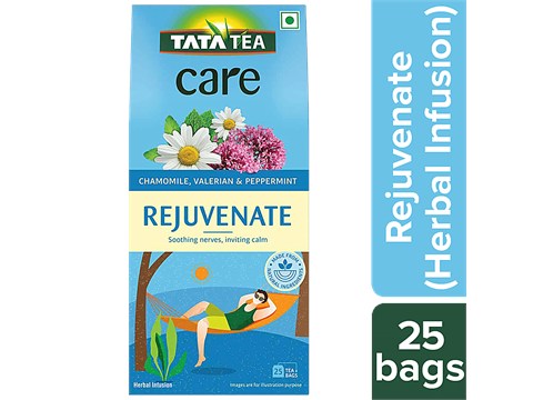 Tata Tea Care  Rejuvenate Herbal Infusion Green Tea - With Chamomile, Valerian & Peppermint, 35 g